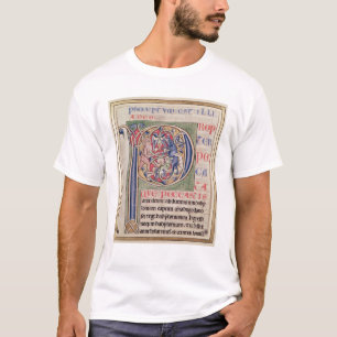 T-shirt Historiated parafent "P" dépeignant une chasse à