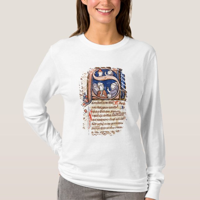 T-shirt Historiated parafent "S" dépeignant pape Gregory (Devant)