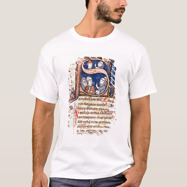 T-shirt Historiated parafent "S" dépeignant pape Gregory (Devant)