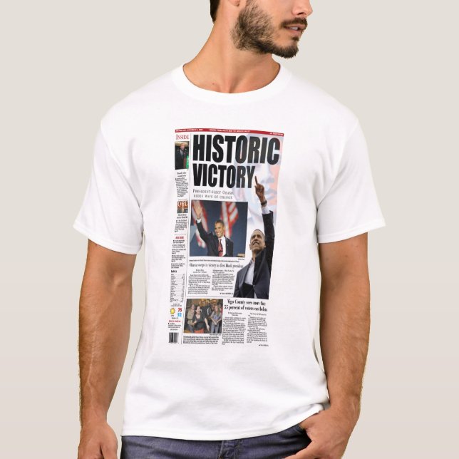 T-shirt historique de la victoire d'Obama (Devant)