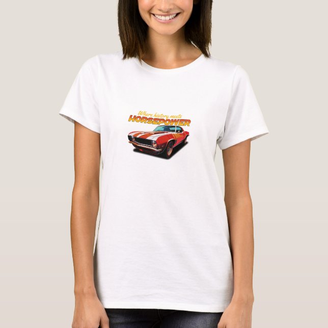 T-shirt History Meets Horsepower – Retro Muscle Car (Devant)