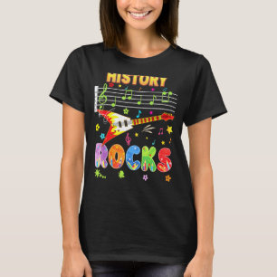 T-shirt History Rocks Retour à l'école Guitare électrique 