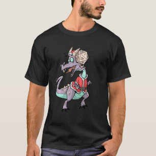 T-shirt Hit critique D20 Dice Rpg Mème Pnp Dragon Père Noë