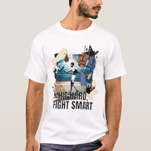 T-shirt Hit Hard FIght Smart - Boxe rétro