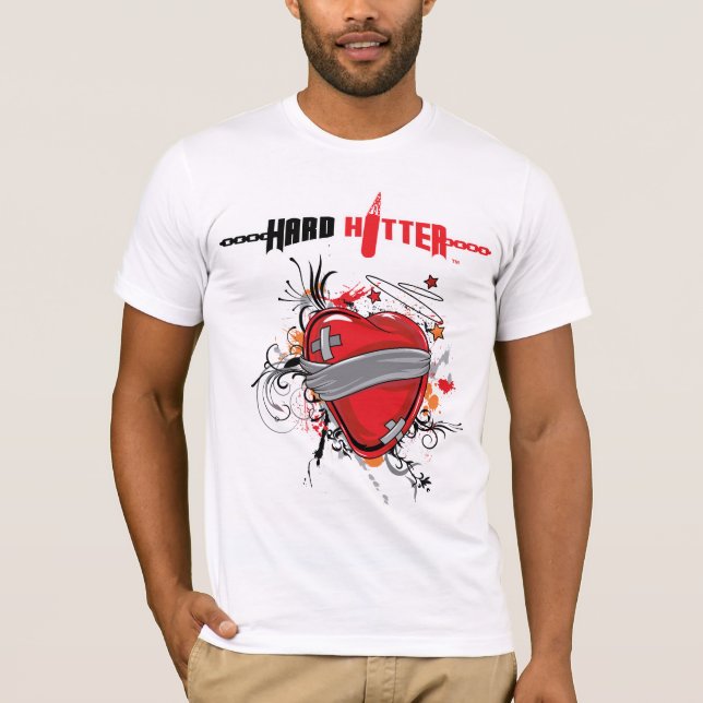 T-shirt Hitter Dur Bandé Coeur Bella Canvas Tee (Devant)