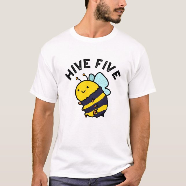 T-shirt Hive Cinq Funky High Cinq Bee Pun (Devant)