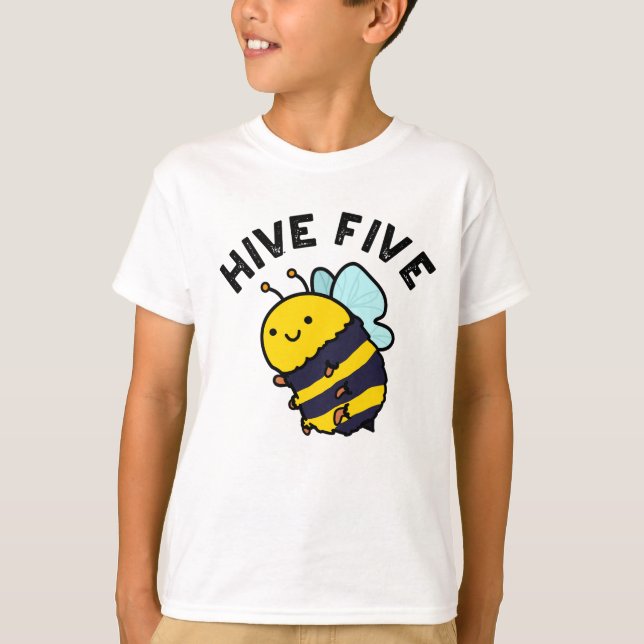 T-shirt Hive Cinq Funky High Cinq Bee Pun (Devant)