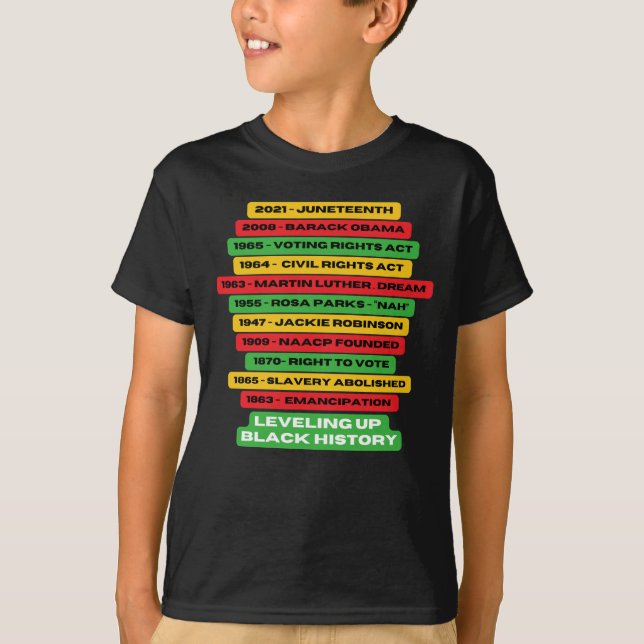T-shirt Hiveling Up Black History Timeline (Devant)