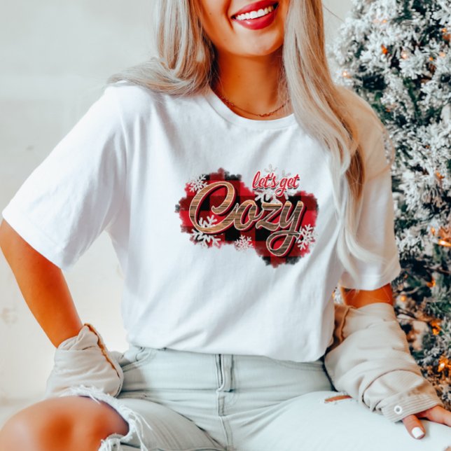 T-shirt hivernal Snowflakes Plaid (Créateur téléchargé)