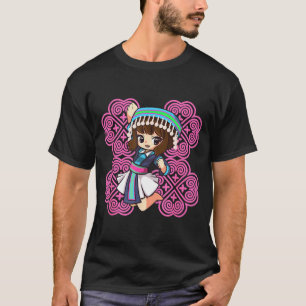 T-shirt Hmong miao hmoob fille femme princesse forte