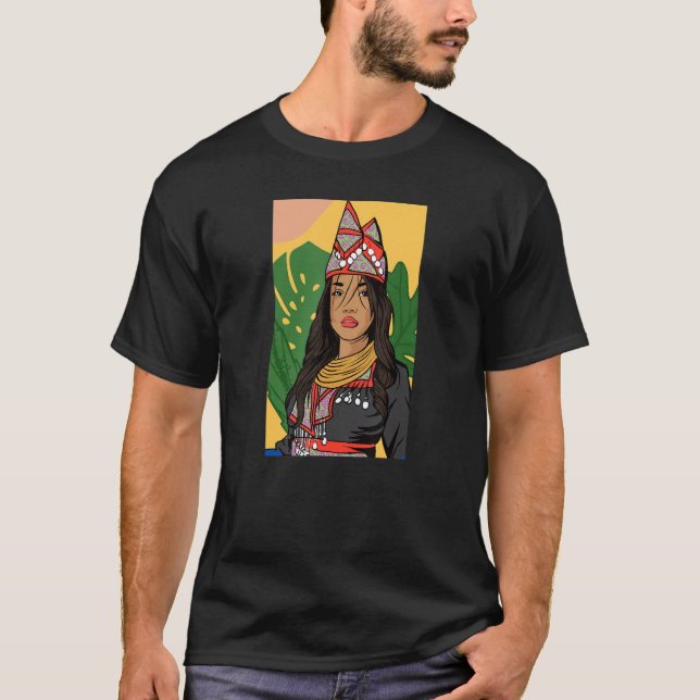 T-shirt Hmong Miao Hmoob Girl Woman Princess Strong_4 (Devant)