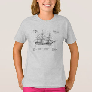 T-shirt HMS Victoire - Plan directeur des navires SD