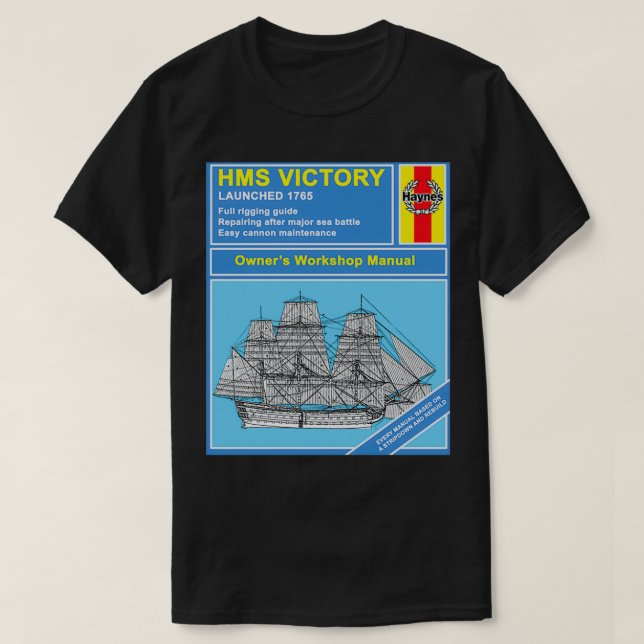T-shirt HMS Victory Faux Owners Couverture manuelle (Design devant)
