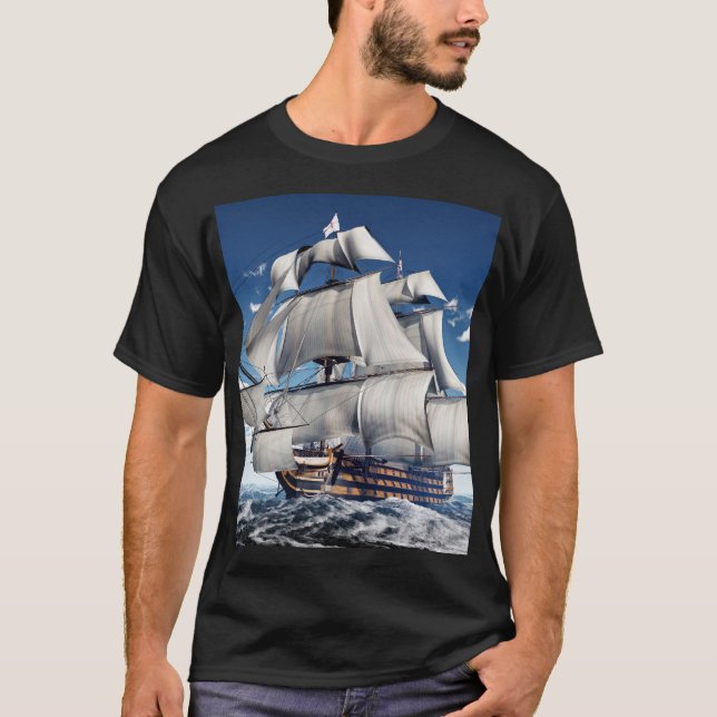 T-shirt HMS Victory, illustration 3D générée par ordinateu (Devant)