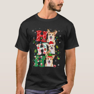 T-shirt Ho3 Feux de Noël Père Noël Elf Reindeer Corgi