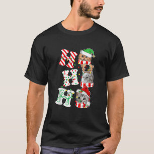 T-shirt Ho Chats Lights Antlers Pajama de Noël Amusant Mat