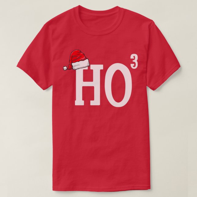 T-shirt Ho Cubed Drôle Noël Santa Hat Ho Ho Ho Christ (Design devant)