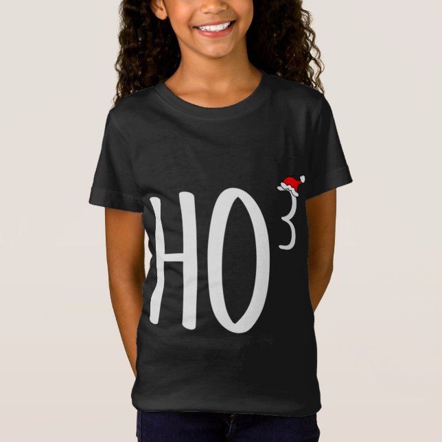 T-Shirt Ho Cubed Ho Ho Ho Math Enseignant Noël (Devant)