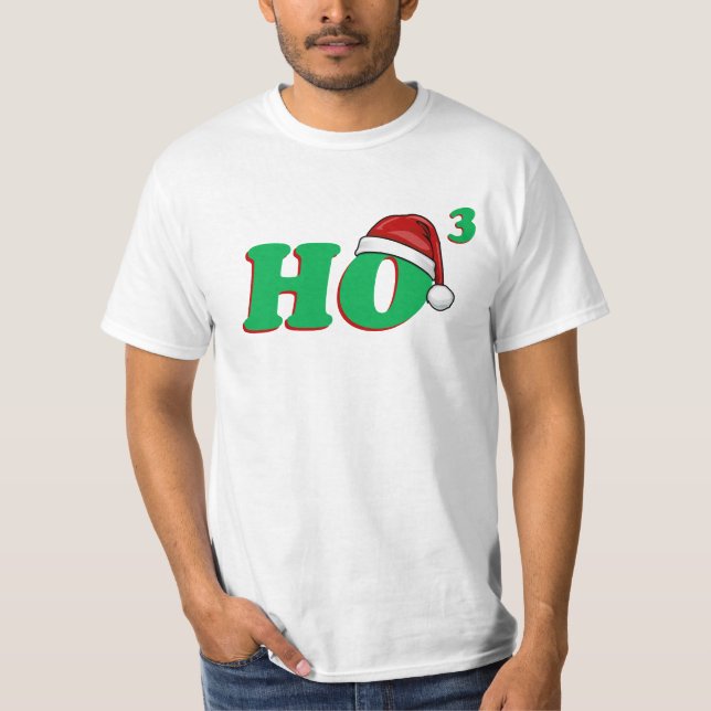 T-shirt Ho (cubés) pièce en t drôle de Noël 3 (Devant)