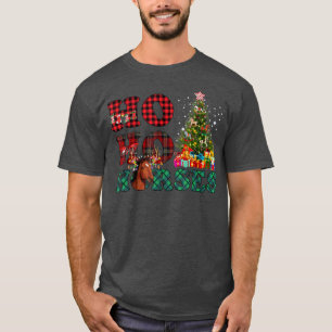 T-shirt Ho Ho Chevaux Noël Arbre Décor Drôle Cheval Amour