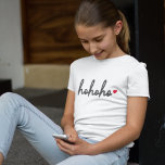 T-shirt Ho Ho | Christmas Heart Modern Minimalist<br><div class="desc">Tshirt enfant de vacances moderne et minimaliste avec "ho ho ho ho ho" en écriture manuscrite typographie suivie d'un coeur rouge. Le cadeau parfait ou l'accessoire avec une sensation de Noël super festive!</div>