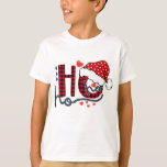 T-shirt Ho ho Ho Buffalo Red Plaid Santa Hat Christmas Fun<br><div class="desc">Ho ho Ho Buffalo Red Plaid Santa Hat Christmas Dons amusants</div>
