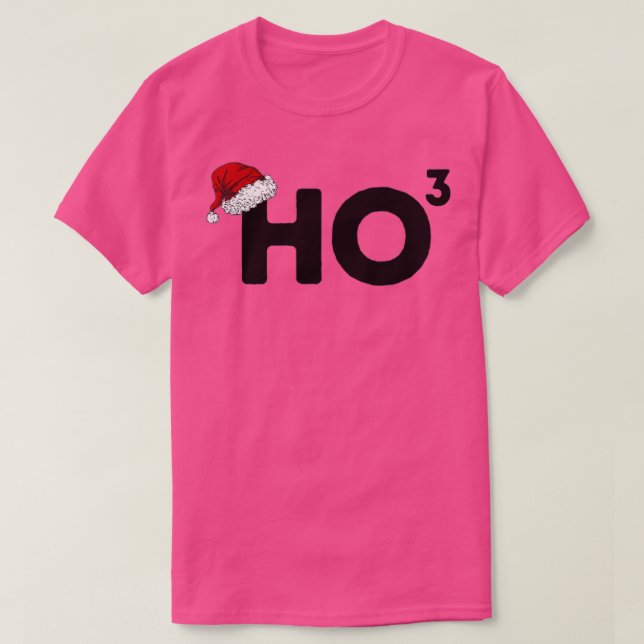 T-shirt Ho Ho Ho Cubed Funky Christmas Pun (Design devant)