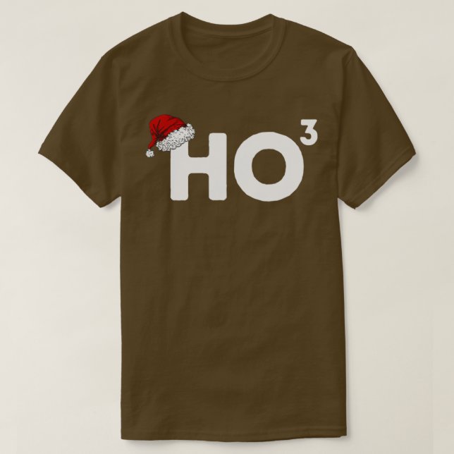 T-shirt Ho Ho Ho Cubed Funky Christmas Pun 3 (Design devant)