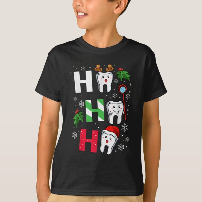 T-SHIRT HO HO HO DENTIS JOYEUX NOËL (Devant)