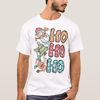 T-shirt Ho Ho Ho - Fun Christmas Snowman et Reindeer Desi