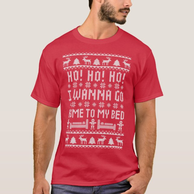 T-shirt Ho Ho Ho I Wanna Go Home To My Bed Antisocial Humo (Devant)