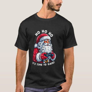 T-shirt Ho Ho Ho Il est temps de jouer Noël Gamer Père Noë