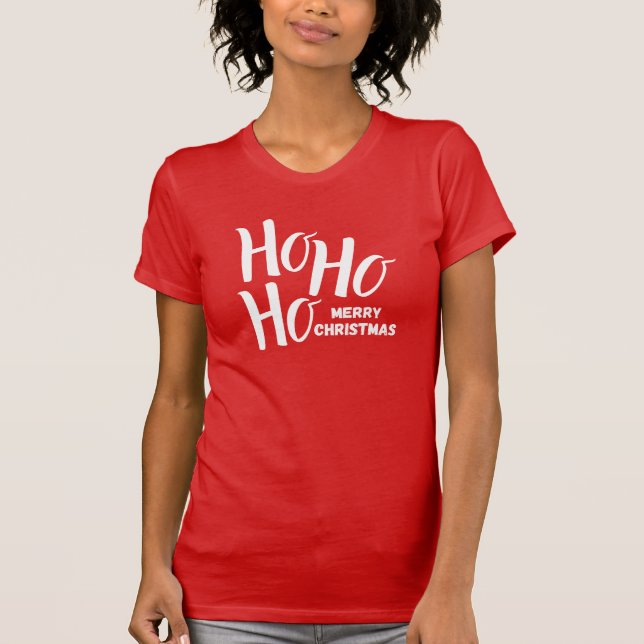 T-Shirt : Ho Ho Ho Joyeux Noël (rouge) (Devant)