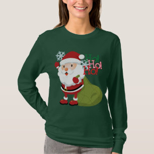 T-shirt Ho-Ho-Ho la longue chemise sleved des femmes