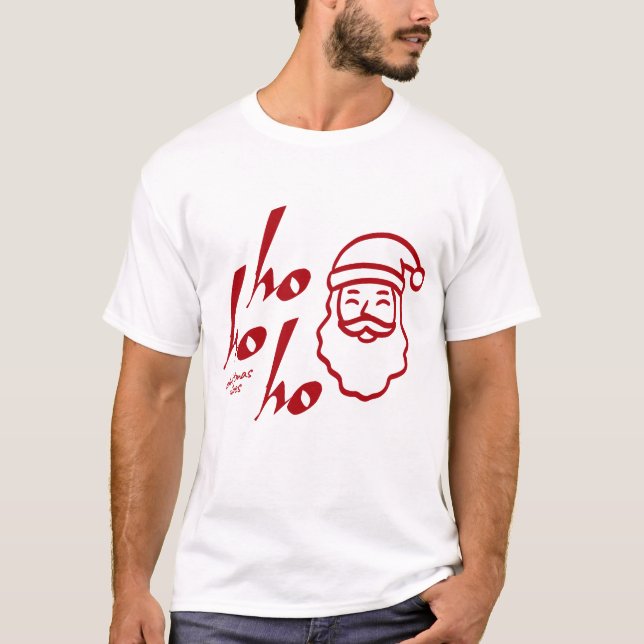 T-shirt Ho Ho Ho Modern Minimalist (Devant)