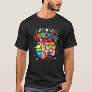T-shirt Ho Ho Ho Mosexual Gay Santa Costume Rainbow LGBT P