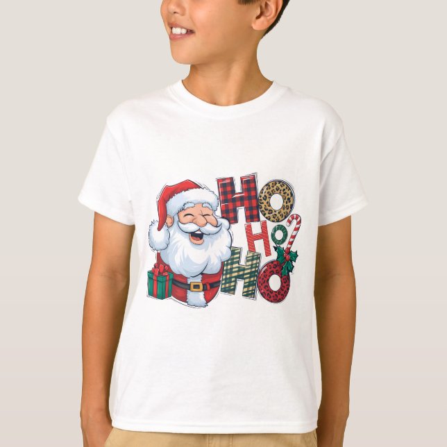 T-shirt Ho Ho Ho Père Noël Design de Noël - Festive vacanc (Devant)
