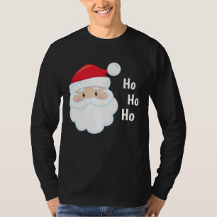 T-shirt Ho Ho Ho Père Noël Face Noël Fêtes Rouge Blanc