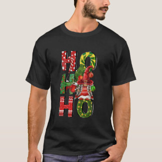 T-shirt Ho Ho Ho Père Noël Gnomes Buffalo Plaid Christmas 