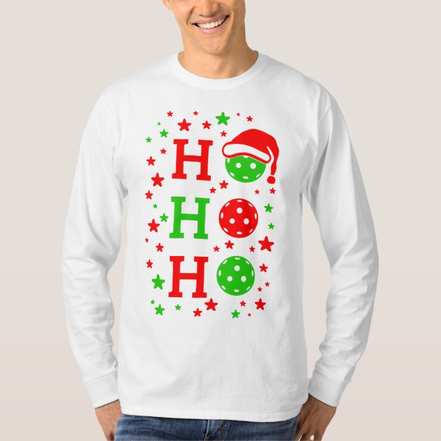 T-shirt Ho, Ho, Ho Pickleball Noël (Devant)