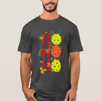 T-shirt Ho Ho Ho Pickleball Retro Noël