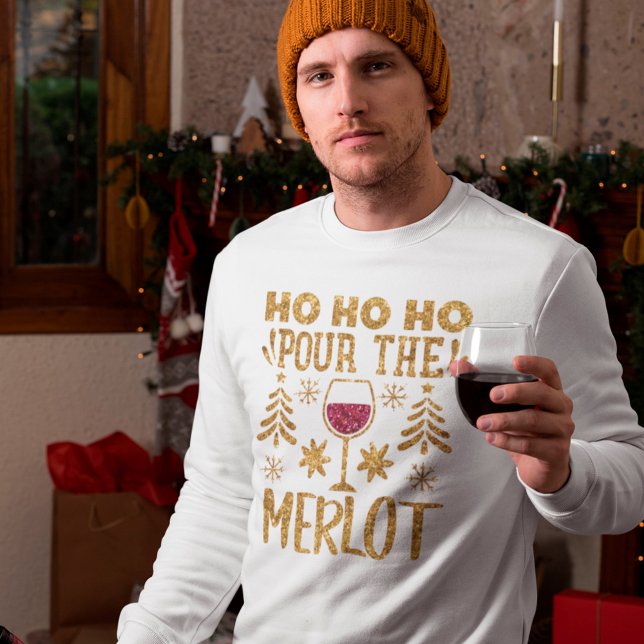 T-shirt Ho Ho Ho Pour la Parties scintillant Merlot Gold N (Créateur téléchargé)