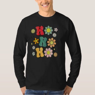 T-shirt Ho Ho Ho Rétro Floral Groovy Vibes Famille Sourian