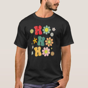 T-shirt Ho Ho Ho Rétro Floral Groovy Vibes Famille Sourian
