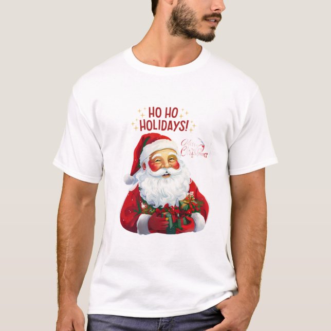 T-shirt Ho Ho Ho Santa Claus - Noël festif (Devant)