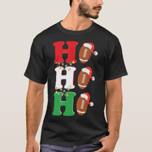 T-shirt Ho Ho Ho Santa Hat Fun Football Américain Noël