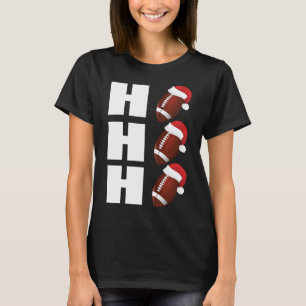 T-shirt HO HO HO Santa Hat Funny Football Noël