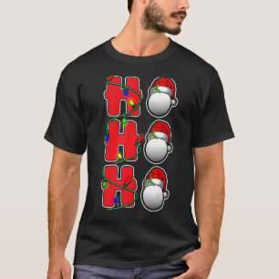 T-shirt Ho Ho Ho Santa Hat Golf Balle de Noël Hommes Femme