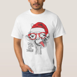 T-shirt Ho Ho Ho Y'All, Giraffe Funny Christmas