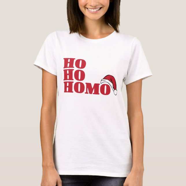 T-shirt Ho ho homo (Devant)